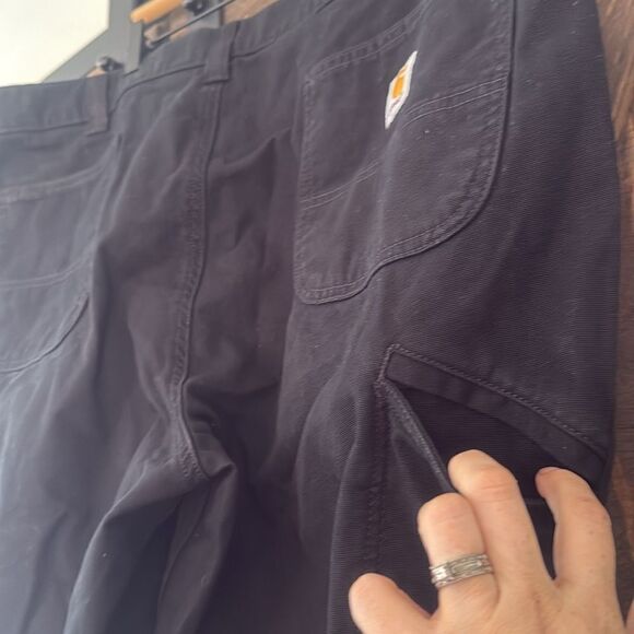 Carhartt Rugged Flex Relaxed Fit Canvas Work Pants 44x32 BN2291-M Black - Picture 6 of 15